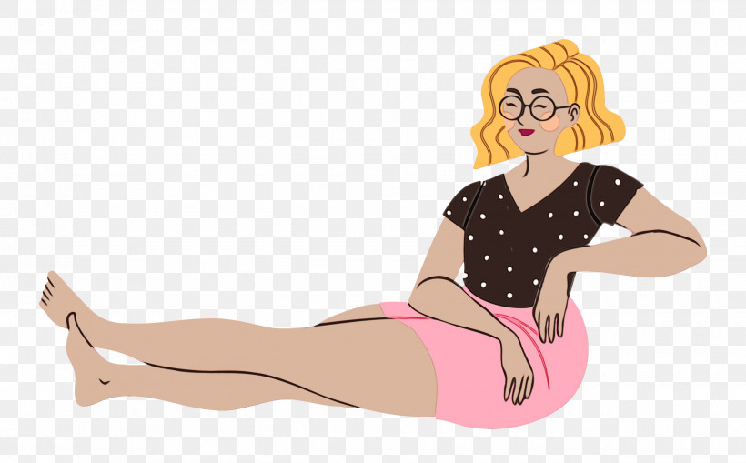 Joint Cartoon Shoe Sitting Muscle, PNG, 2500x1554px, Relaxing, Abdomen, Cartoon, Girl, Joint Download Free