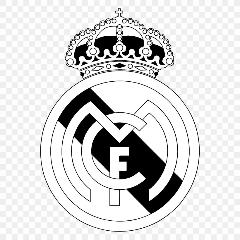Real Madrid C.F. La Liga Logo Clip Art, PNG, 2400x2400px, Real Madrid Cf, Black And White, Brand, Crest, Cristiano Ronaldo Download Free