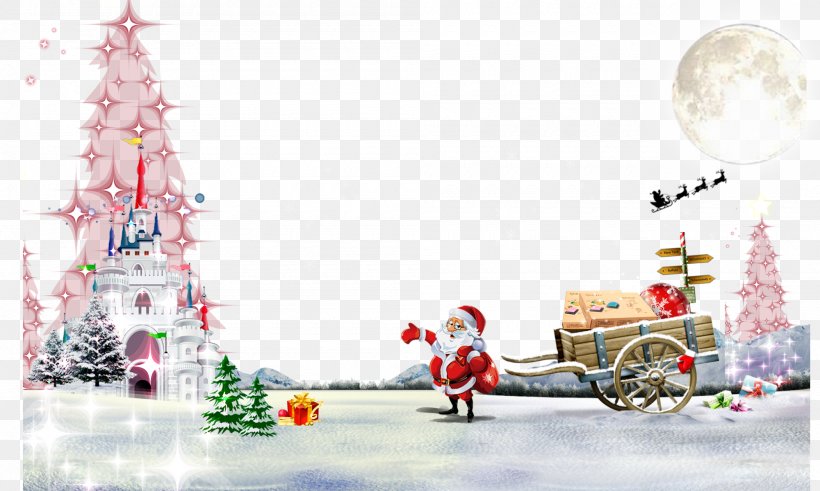 Christmas Tree Santa Claus, PNG, 2000x1200px, Christmas Tree, Art, Cartoon, Christmas, Christmas Decoration Download Free