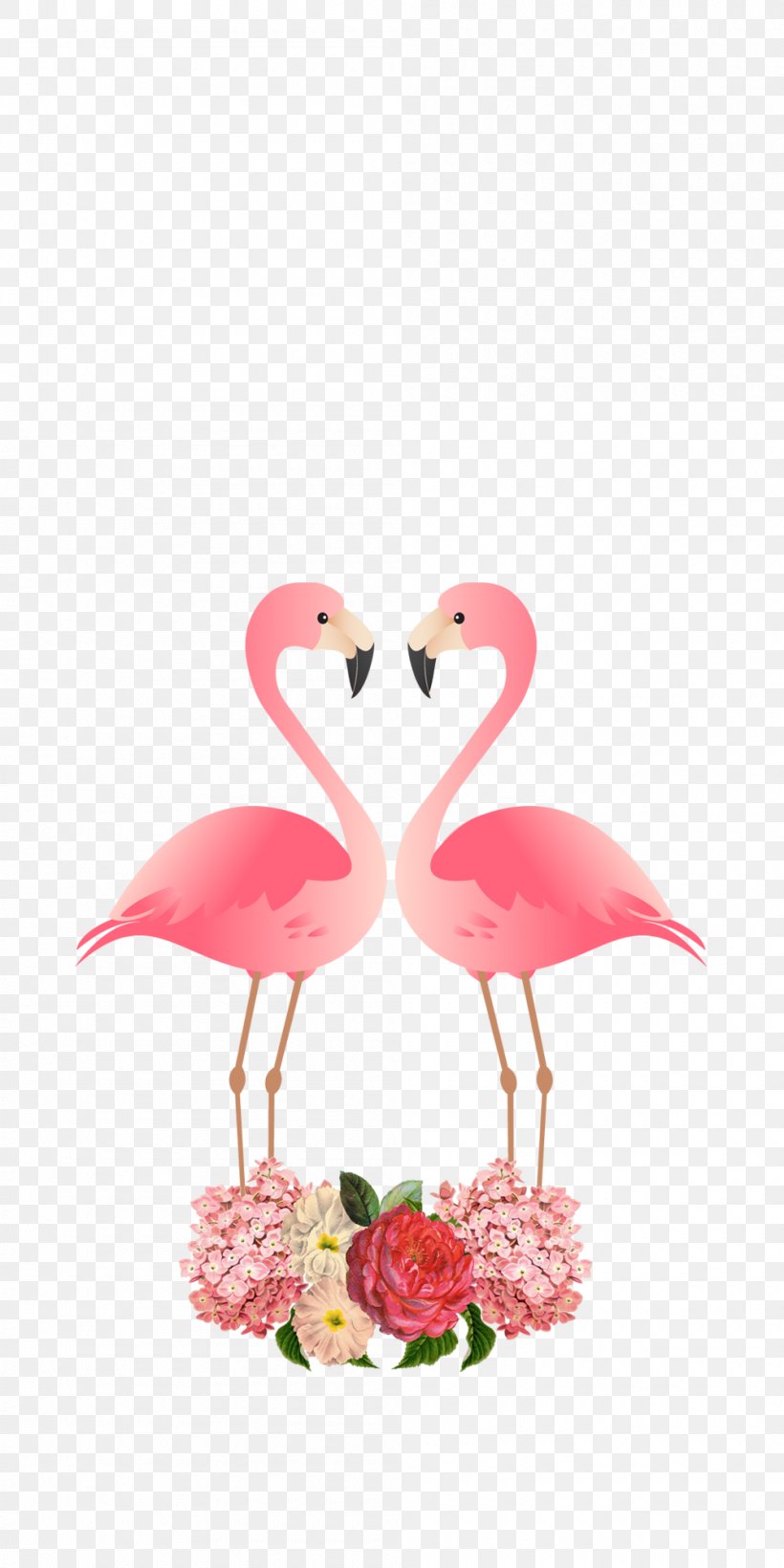 Flamingo, PNG, 1000x2000px, Bird, Beak, Flamingo, Greater Flamingo, Heart Download Free