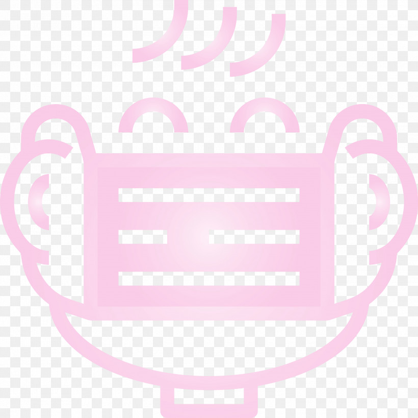 Pink Line Sticker Drinkware, PNG, 3000x2999px, Medical Mask, Drinkware, Line, Paint, Pink Download Free