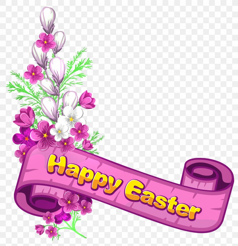 Easter Banner Clip Art, PNG, 3000x3103px, Easter Bunny, Cut Flowers, Easter, Easter Egg, Easter Postcard Download Free