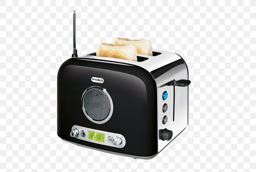 Toaster Breville Radio Kitchen, PNG, 550x550px, Toast, Bread, Breakfast, Breville, Digital Radio Download Free