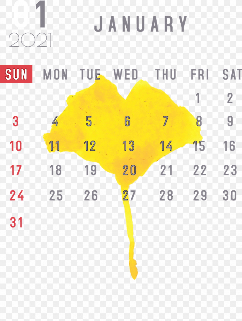 Leaf Yellow Font Line Meter, PNG, 2262x3000px, January, Biology, Geometry, January Calendar, Leaf Download Free