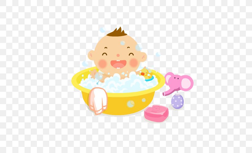 Smile Infant Bathing Child, PNG, 500x500px, Bathing, Art, Baby Toys, Body, Cartoon Download Free