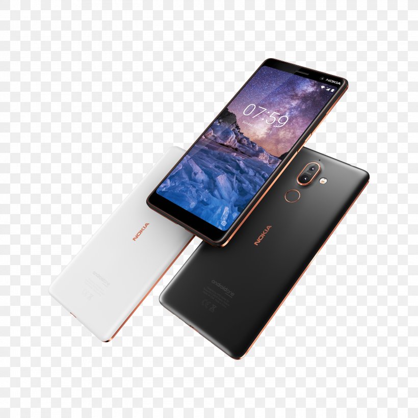 Nokia 7 Nokia 6 (2018) Nokia 8 Mobile World Congress, PNG, 3000x3000px, Nokia 7, Android, Android One, Cellular Network, Communication Device Download Free