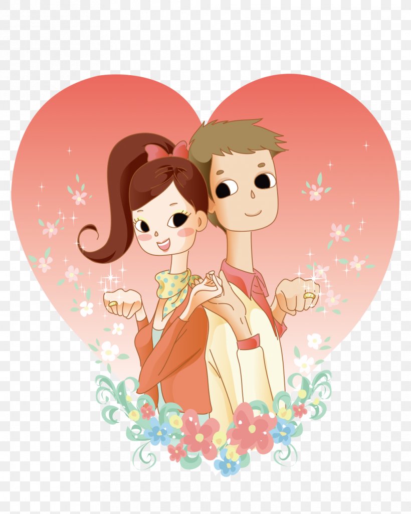 Cartoon Love Drawing Clip Art, PNG, 1038x1298px, Watercolor, Cartoon, Flower, Frame, Heart Download Free