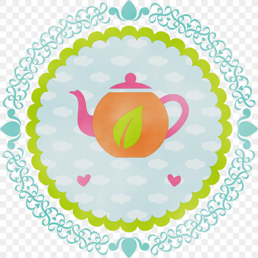 Teapot Sticker Color Text Green, PNG, 3000x3000px, International Tea Day, Color, Gratis, Green, Paint Download Free