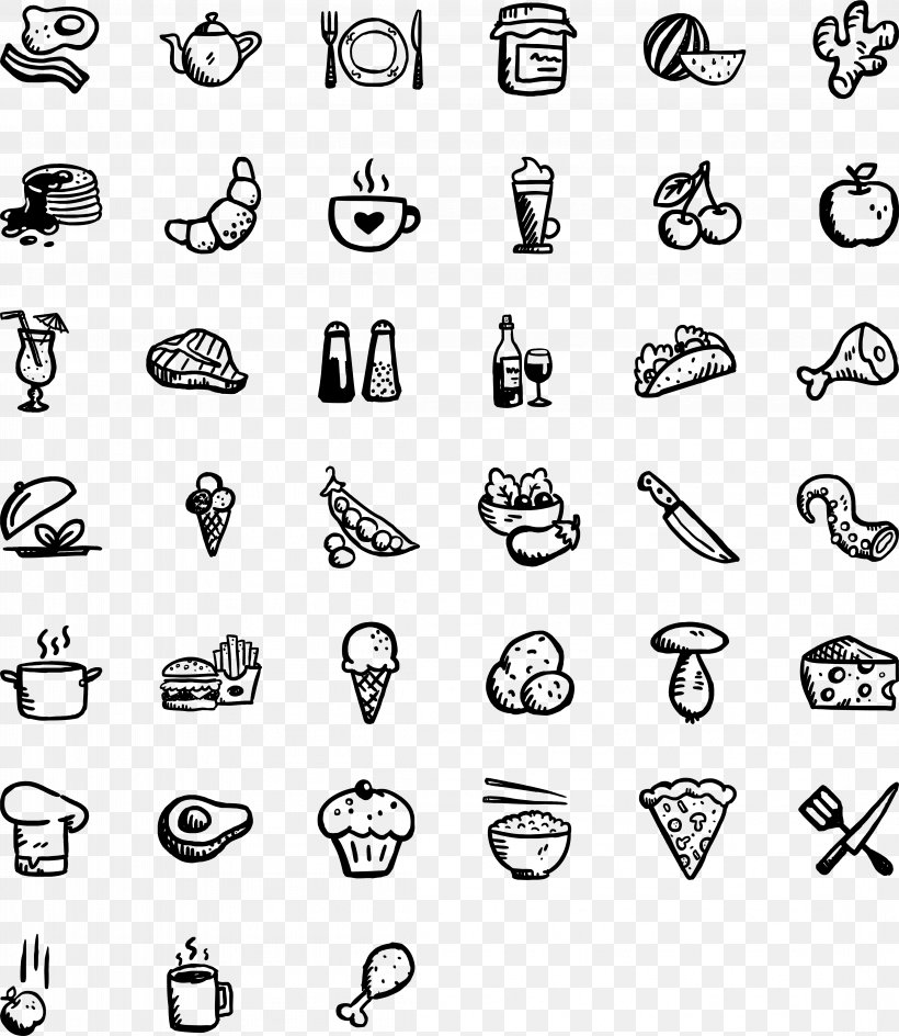 Fast Food Restaurant Icon Design, PNG, 4398x5068px, Food, Area, Black And White, Body Jewelry, Cooking Download Free