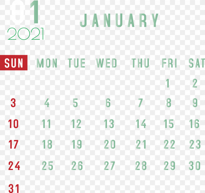 January 2021 Monthly Calendar 2021 Monthly Calendar Printable 2021 Monthly Calendar Template, PNG, 2999x2821px, 2021 Monthly Calendar, 2021 Printable Monthly Calendar, January 2021 Monthly Calendar, Area, Green Download Free