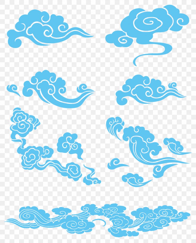 Chinese Motifs In Contemporary Design Cloud, PNG, 1033x1280px, Cloud, Aqua, Area, Art, Blue Download Free