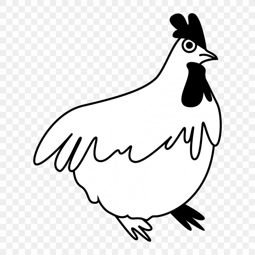 Rooster Line Art White Cartoon Clip Art, PNG, 1800x1800px, Rooster, Art ...