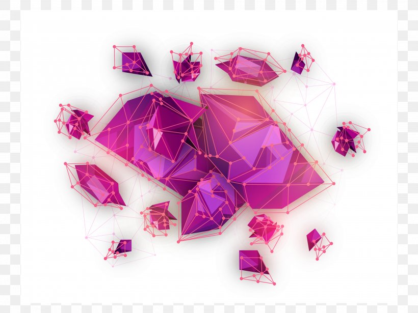 Polygon Triangle Clip Art, PNG, 4000x3000px, Polygon, Low Poly, Magenta, Perspective, Petal Download Free
