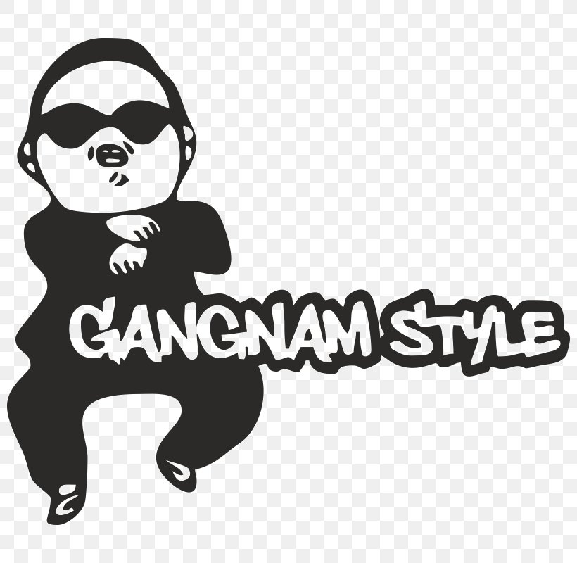 Gangnam Style Logo Sticker Brand Decal, PNG, 800x800px, Gangnam Style, Artwork, Black, Black And White, Brand Download Free