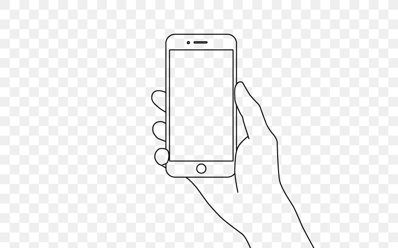 Smartphone Drawing Mobile Phones Line Art, PNG, 512x512px, Smartphone, Area, Black And White, Creative Industries, Creative Work Download Free