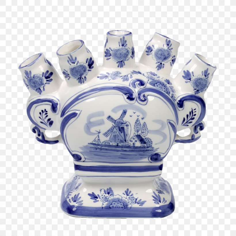 Delftware Blue And White Pottery Tulip Vase, PNG, 1000x1000px, Delft, Aardewerk, Blue And White Porcelain, Blue And White Pottery, Cobalt Blue Download Free