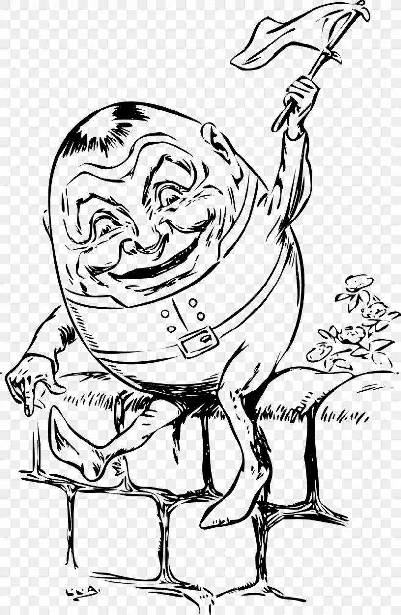 Humpty Dumpty Jabberwocky Clip Art, PNG, 834x1280px, Humpty Dumpty, Art, Artwork, Black And White, Cartoon Download Free