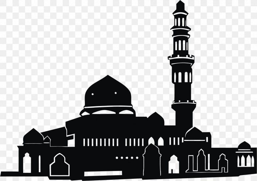 Mosque Islam Clip Art, PNG, 2118x1492px, Mosque, Black And White, Brand, Building, Facade Download Free