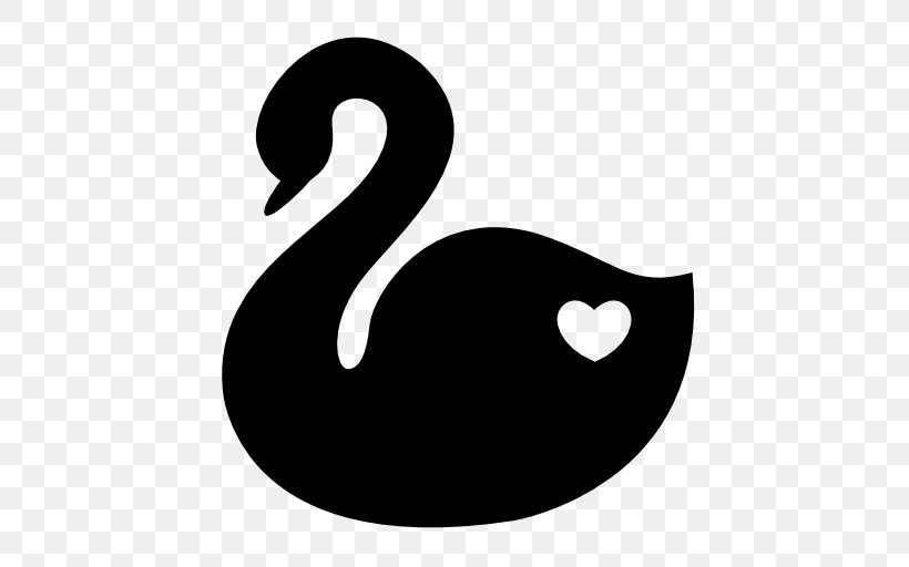 Black Swan Symbol Heart Clip Art, PNG, 512x512px, Black Swan, Bird, Black And White, Cygnini, Drawing Download Free