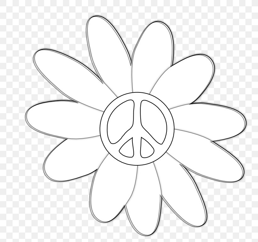 Petal White Symmetry Pattern, PNG, 777x770px, Petal, Area, Black, Black And White, Cut Flowers Download Free