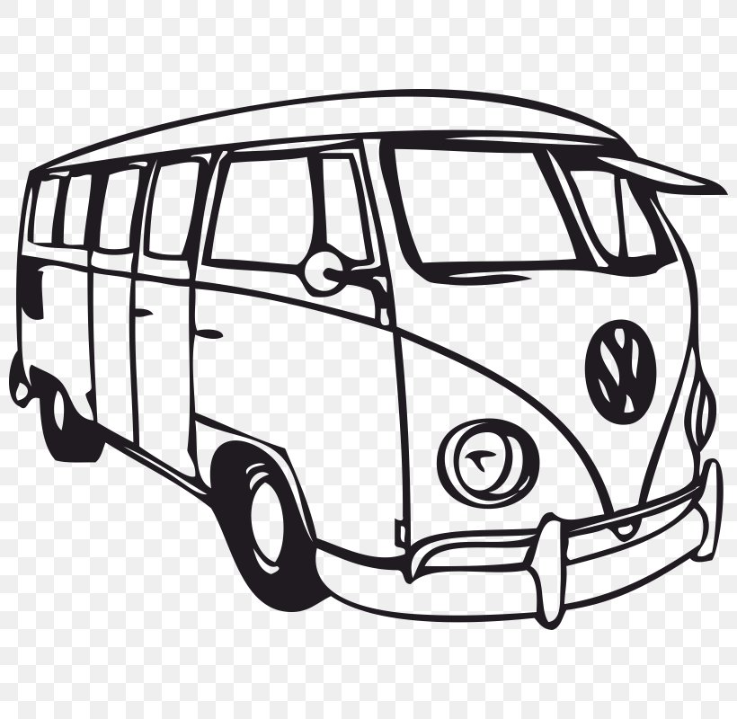 Volkswagen Type 2 Volkswagen Beetle Van Car, PNG, 800x800px, Volkswagen Type 2, Automotive Design, Automotive Exterior, Black And White, Brand Download Free