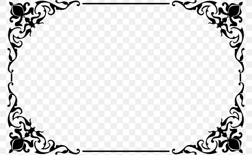 Picture Frame Clip Art, PNG, 773x504px, Calligraphy, Area, Black, Black And White, Monochrome Download Free