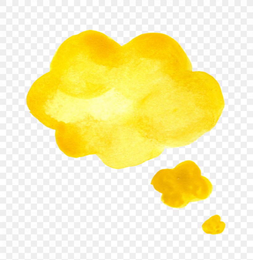 Yellow Watercolor Painting Speech Balloon, PNG, 1300x1338px, Yellow, Balloon, Bubble, Cloud, Color Download Free