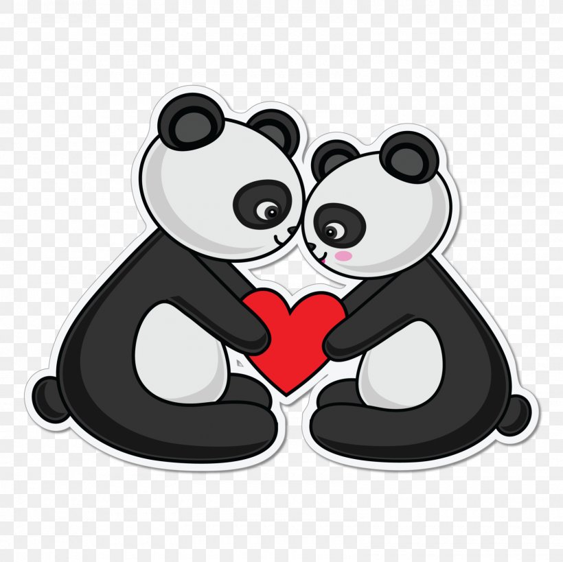 Giant Panda Love Clip Art, PNG, 1600x1600px, Watercolor, Cartoon, Flower, Frame, Heart Download Free