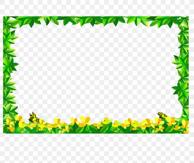 Green Leaf, PNG, 842x709px, Green, Area, Border, Color, Flower Download Free