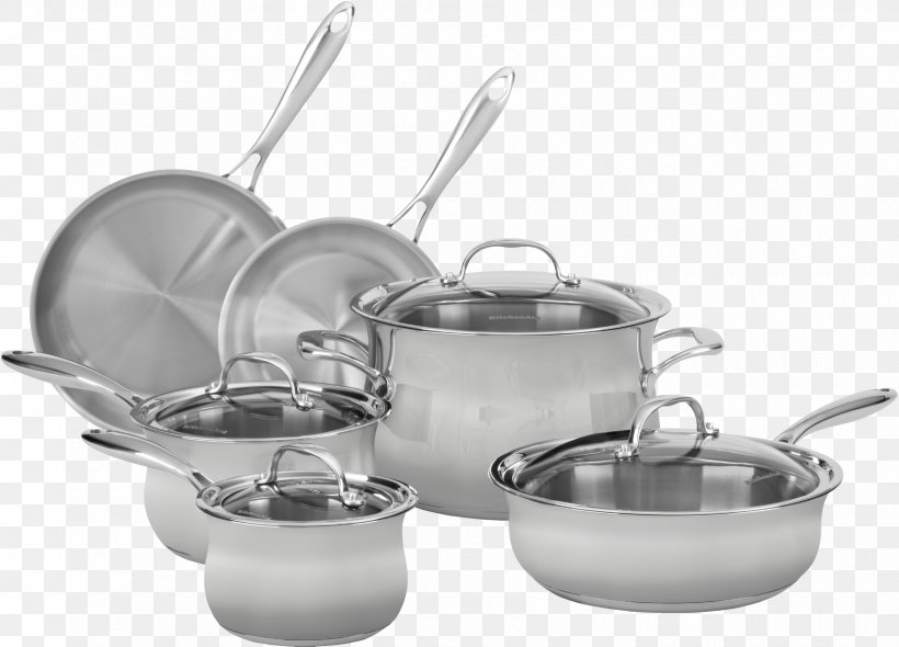 Frying Pan KitchenAid 10pc Stainless Steel Cookware Set KCSS10ER Tapas, PNG, 1760x1267px, Frying Pan, Charcuterie, Cookware, Cookware Accessory, Cookware And Bakeware Download Free