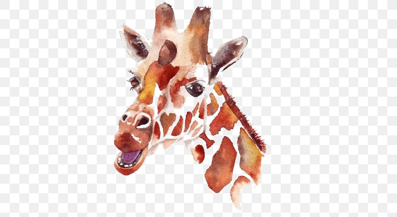 Northern Giraffe Watercolor Painting Drawing Illustration, PNG, 600x449px, Northern Giraffe, Art, Cartoon, Drawing, Giraffe Download Free