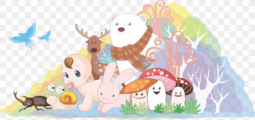 Easter Bunny Illustration Stuffed Animals & Cuddly Toys Cartoon Child, PNG, 3562x1677px, Easter Bunny, Art, Carnivoran, Carnivores, Cartoon Download Free