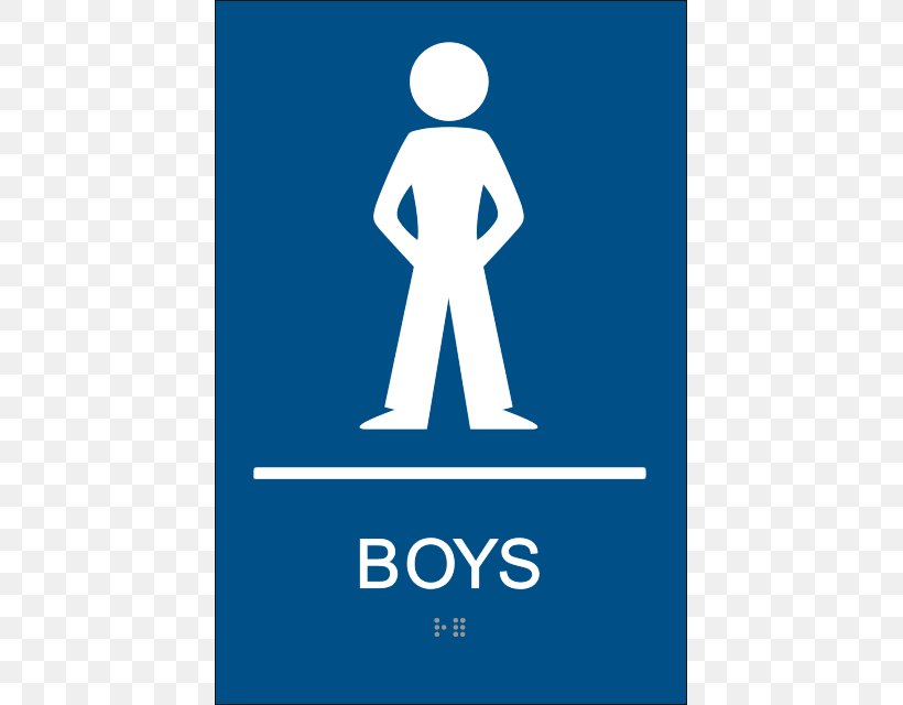 Bathroom ADA Signs Boy Americans With Disabilities Act Of 1990 Clip Art, PNG, 429x640px, Bathroom, Accessibility, Ada Signs, Area, Blue Download Free