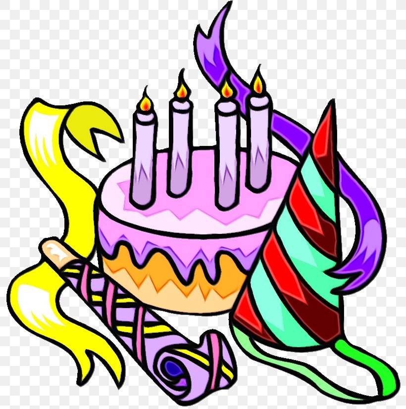Cartoon Birthday Cake, PNG, 805x827px, Watercolor, Birthday, Birthday Candle, Cake, Cake Decorating Supply Download Free