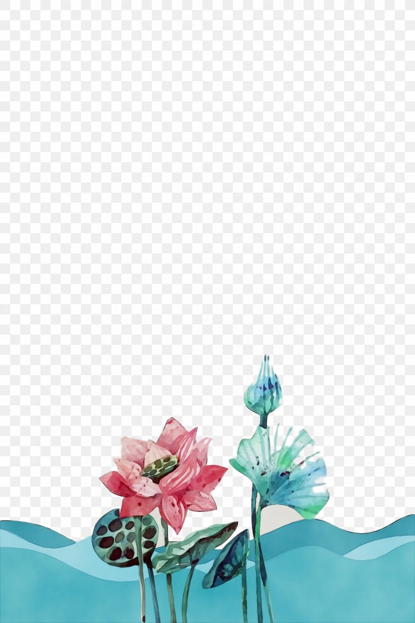 Aqua Turquoise Teal Flower Pink, PNG, 1334x2000px, Watercolor, Aqua, Cut Flowers, Flower, Paint Download Free