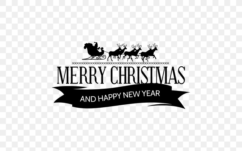 Santa Claus Reindeer Christmas New Year's Day, PNG, 512x512px, Santa Claus, Black And White, Brand, Chinese New Year, Christmas Download Free