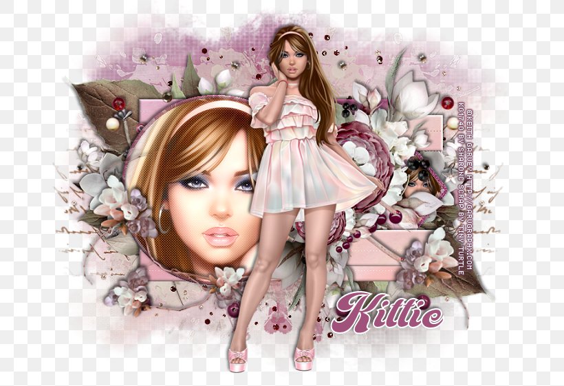 Barbie Fairy Brown Hair Pink M, PNG, 688x561px, Watercolor, Cartoon, Flower, Frame, Heart Download Free