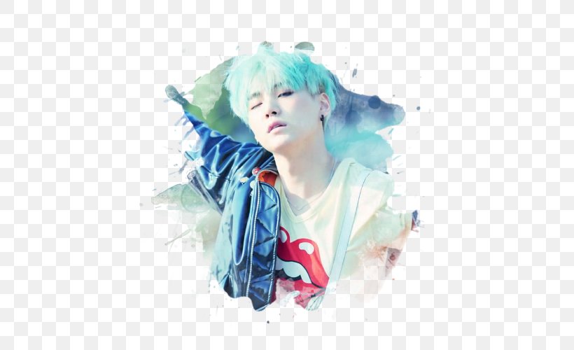 Suga South Korea BTS Desktop Wallpaper, PNG, 500x500px, Watercolor, Cartoon, Flower, Frame, Heart Download Free