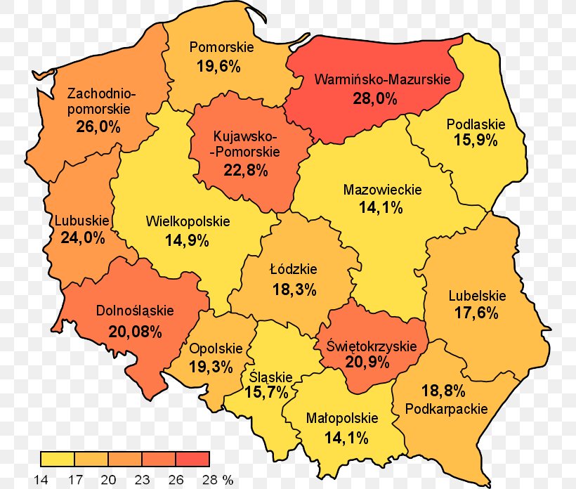 Bezrobocie W Polsce Unemployment Map Orange Polska Text, PNG, 752x696px, Unemployment, Area, Hunger, Map, Orange Download Free