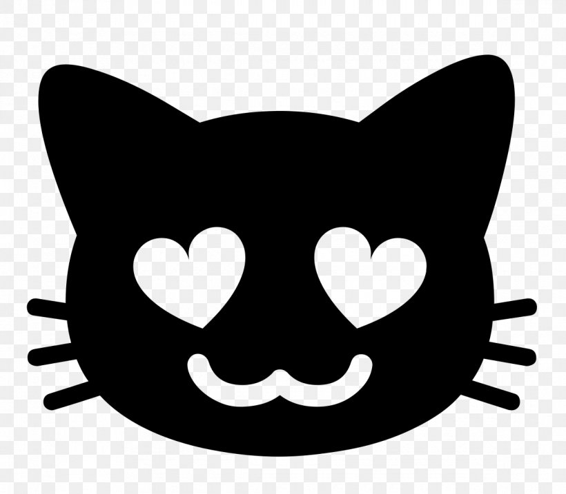 Emoji Cute Cat Android Sticker, PNG, 1170x1024px, Emoji, Android, Black, Black And White, Carnivoran Download Free
