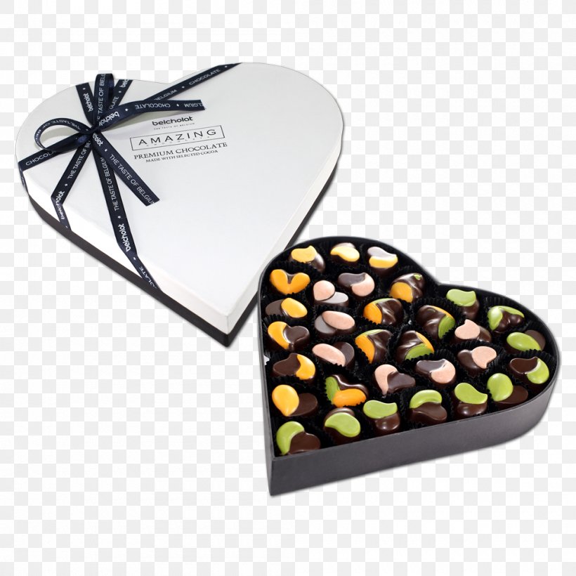 Praline Valentine's Day Chocolate Gift Belcholat, PNG, 1000x1000px, Watercolor, Cartoon, Flower, Frame, Heart Download Free