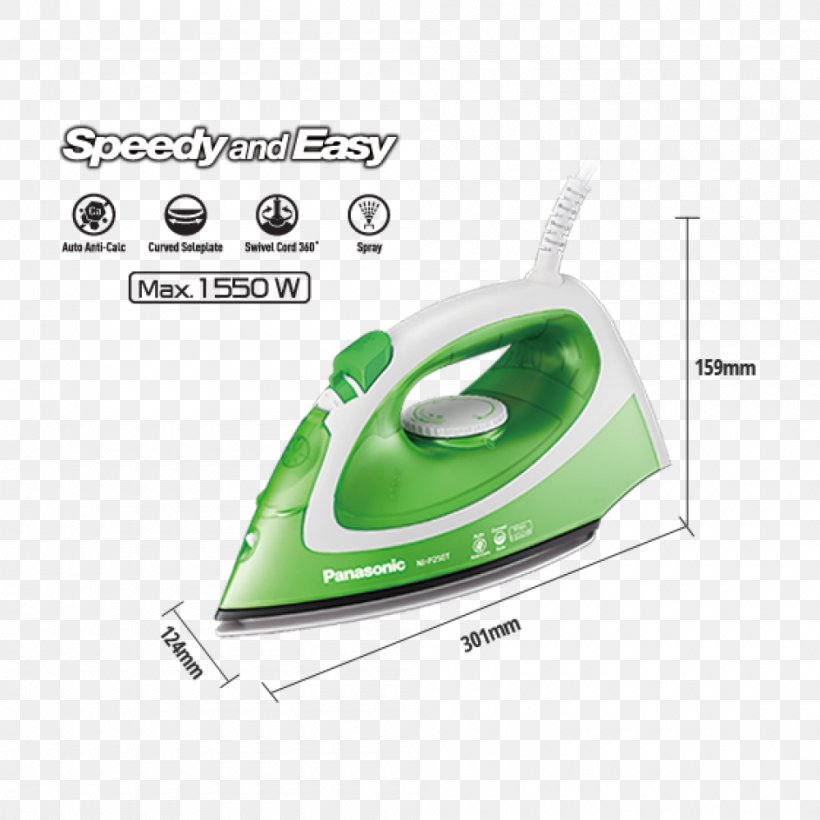 Clothes Iron Nickel Panasonic Steam, PNG, 1000x1000px, Clothes Iron, Brand, Coating, Green, Hardware Download Free