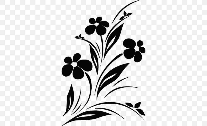 Flower Royalty-free Clip Art, PNG, 500x500px, Flower, Black, Black And White, Blossom, Branch Download Free