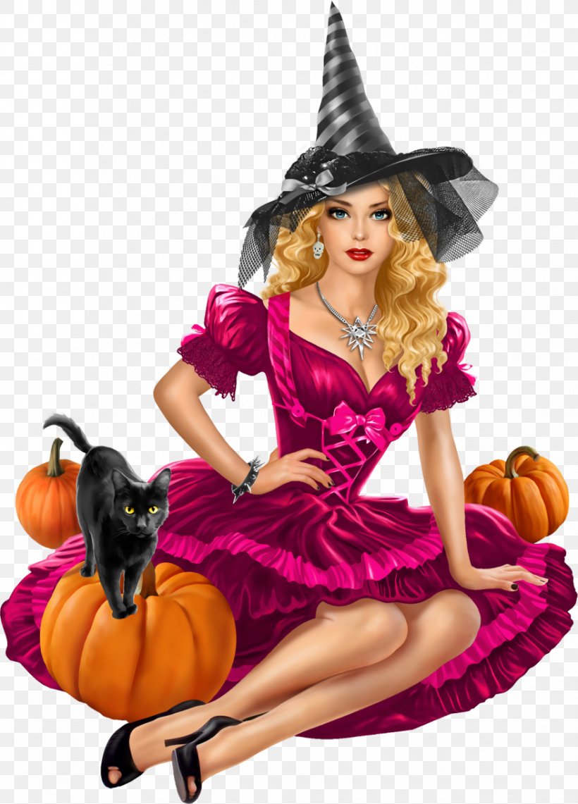 Halloween Card Witchcraft, PNG, 877x1221px, Halloween, Art, Costume, Digital Art, Doll Download Free