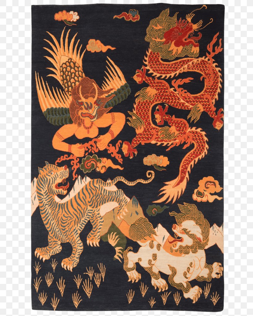 Tiger Snow Lion Garuda Gyantse, PNG, 768x1024px, Tiger, Art, Chinese Dragon, Dragon, Garuda Download Free