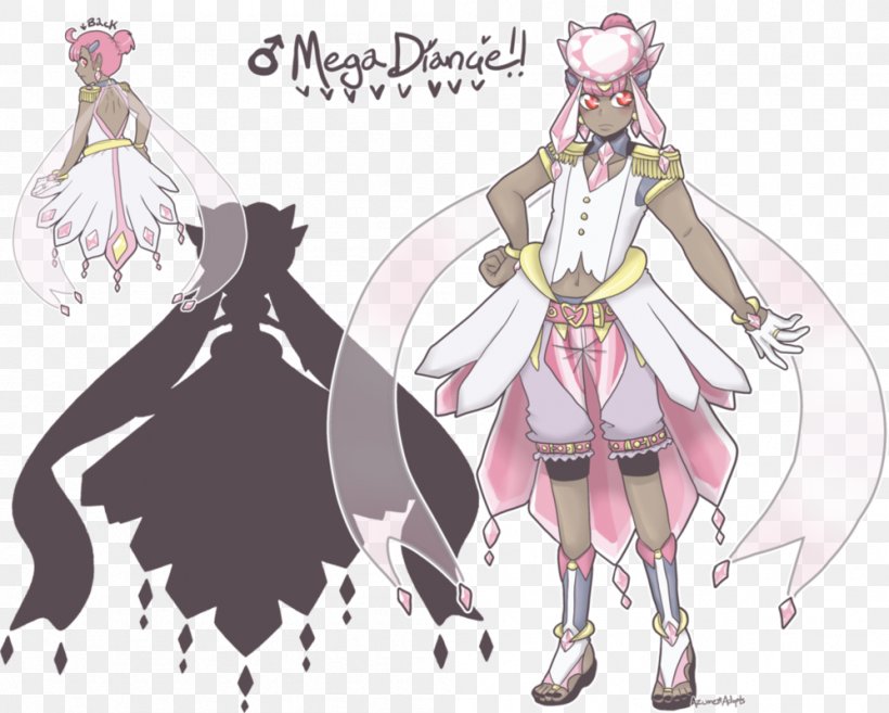 Diancie Pokémon Omega Ruby And Alpha Sapphire Pokémon Sun And Moon Moe Anthropomorphism, PNG, 998x800px, Watercolor, Cartoon, Flower, Frame, Heart Download Free