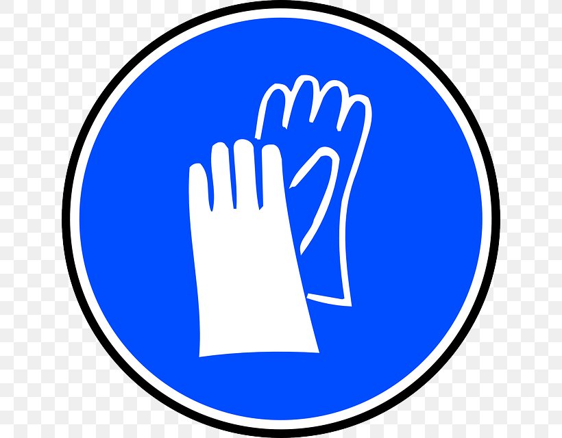 Glove Clothing Personal Protective Equipment Clip Art, PNG, 640x640px, Glove, Area, Blue, Brand, Clothing Download Free