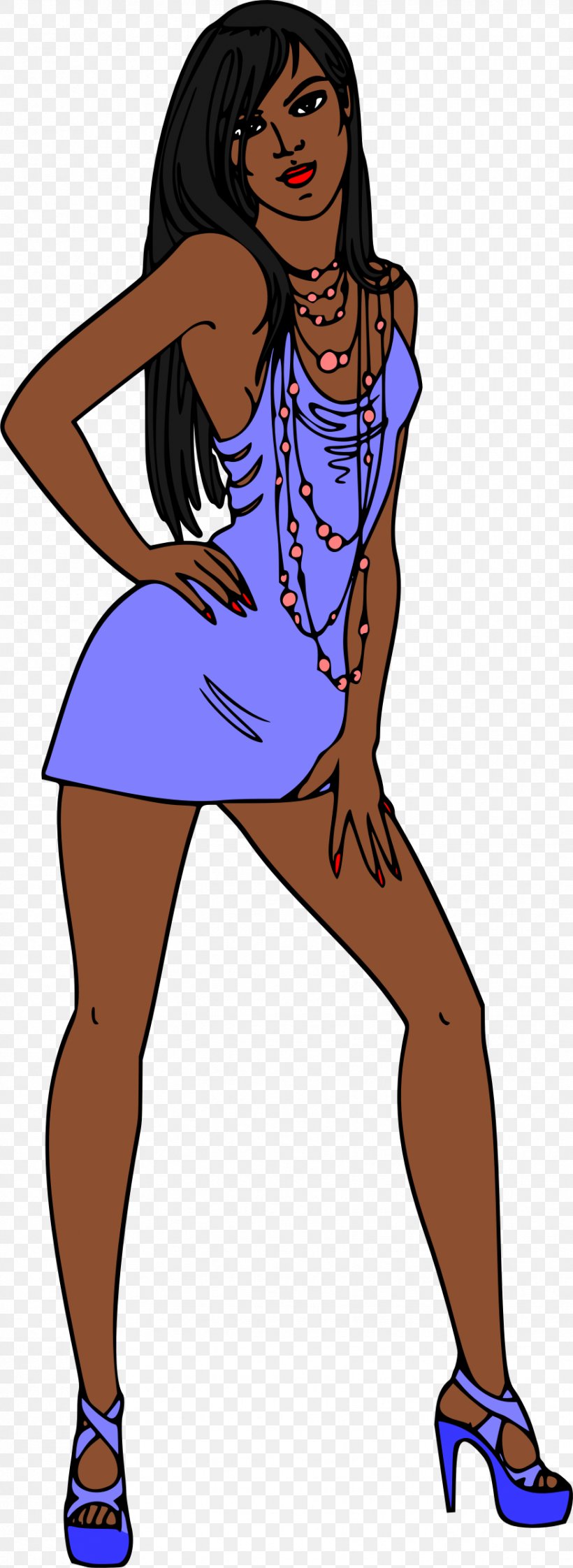 Black Hair Female Homo Sapiens Dark Skin, PNG, 877x2400px, Watercolor, Cartoon, Flower, Frame, Heart Download Free