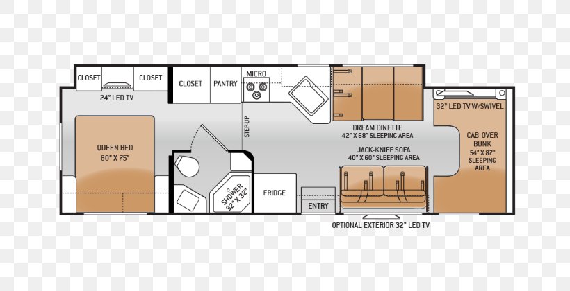 Campervans Thor Industries Thor Motor Coach Floor Plan Motorhome, PNG, 700x420px, Watercolor, Cartoon, Flower, Frame, Heart Download Free