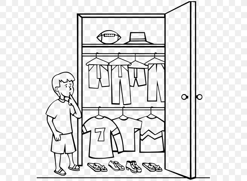 Closet Drawing Child Clip Art, PNG, 583x600px, Closet, Area, Armoires Wardrobes, Art, Black And White Download Free